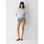 Boat neck one-shoulder top