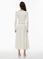French Knit slim fit V-neck Top