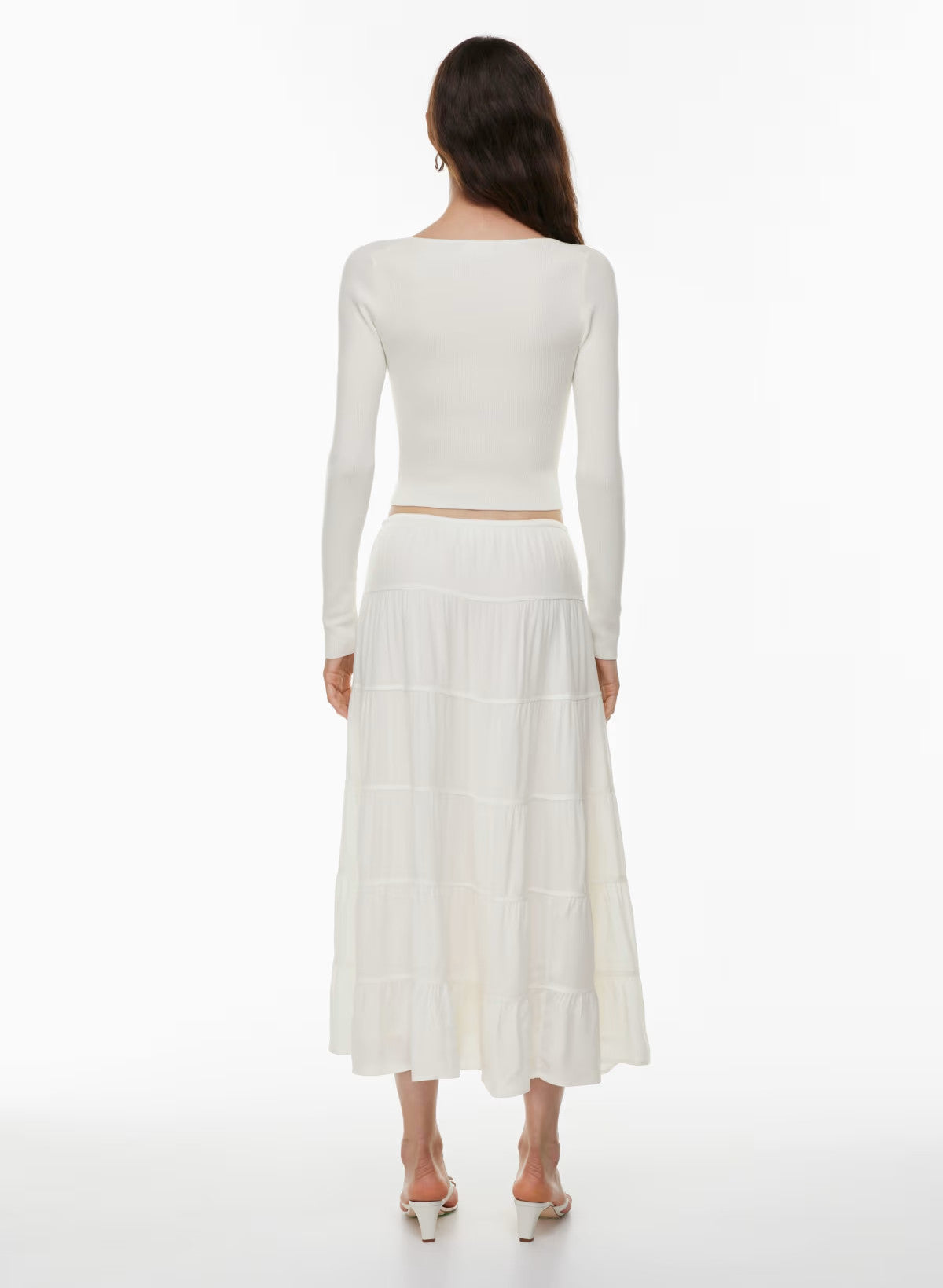 French Knit slim fit V-neck Top