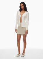 French Rayon V-neck Cardigan with lock