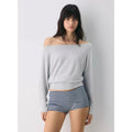 Boat neck one-shoulder top
