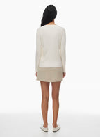 French Rayon V-neck Cardigan with lock