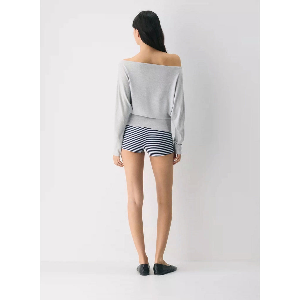 Boat neck one-shoulder top