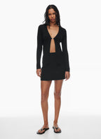 French Rayon V-neck Cardigan with lock