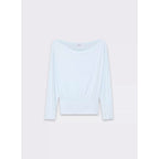 Boat neck one-shoulder top